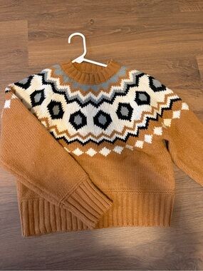 Cozy Camel Fair Isle Women's Sweater - Brand Unknown